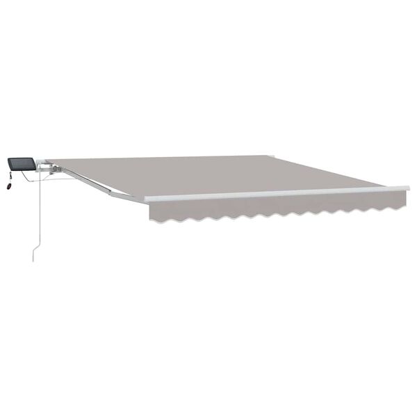 vidaXL Toldo Retr&aacute;ctil Manual Gris Claro 350 x 250 cm Tela y acero