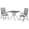 vidaXL Juego de comedor de jard&iacute;n 3 piezas acero gris antracita