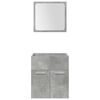 vidaXL Juego muebles de ba&ntilde;o 4 pzas madera contrachapada gris hormig&oacute;n