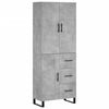 vidaXL Aparador alto madera contrachapada gris hormig&oacute;n 69,5x34x180 cm