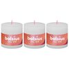 Bolsius Velas r&uacute;sticas Shine 3 unidades blanco turbio 100x100 mm