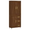 vidaXL Aparador alto madera contrachapada marr&oacute;n roble 69,5x34x180 cm
