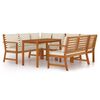 vidaXL Juego comedor jard&iacute;n y cojines 7 piezas madera maciza acacia