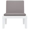vidaXL Tumbona con cojines PP blanco