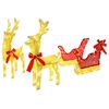 vidaXL Reno de Navidad 3D con trineo LOVIISA 3 uds. 160 LED