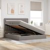 vidaXL Cama con almacenamiento y colch&oacute;n Taup&eacute; 180 x 200 cm Poli&eacute;ster