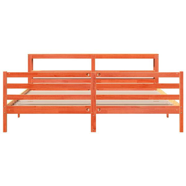 vidaXL Cama sin colchón madera maciza de pino marrón cera 180x200 cm