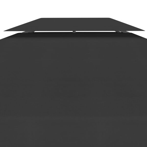 vidaXL Toldo de cenador 2 niveles 310 g/m² 4x3 m negro