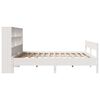 vidaXL Cama con estanter&iacute;a sin colch&oacute;n madera maciza blanca 180x200 cm