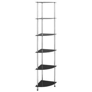 vidaXL Estanter&iacute;a 6 niveles vidrio templado negro 30x30x160 cm