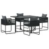 vidaXL Conjunto de Comedor de Jardín 5 pcs Negro Acero