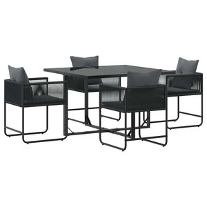 vidaXL Conjunto de Comedor de Jardín 5 pcs Negro Acero