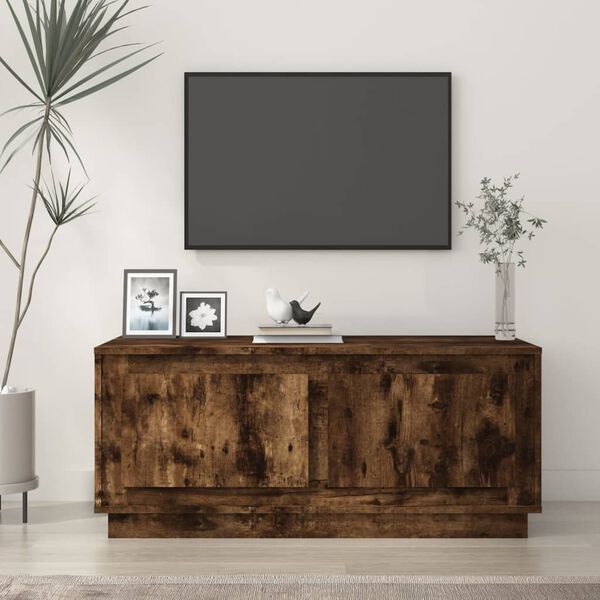 vidaXL Mesa de centro madera contrachapada roble ahumado 102x50x44 cm