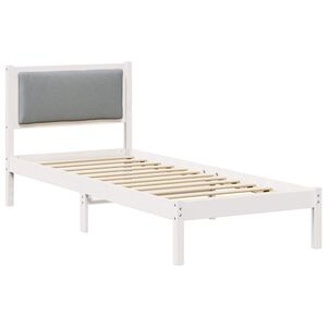 vidaXL Estructura de cama Gris Claro 80 x 190 cm Madera de pino macizo
