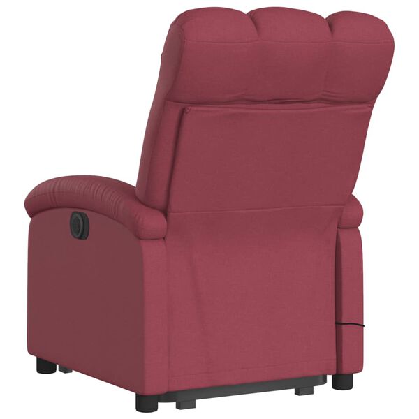 vidaXL Sill&oacute;n de masaje elevable el&eacute;ctrico tela rojo tinto