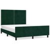 vidaXL Estructura cama sin colch&oacute;n terciopelo verde oscuro 140x190 cm