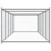 vidaXL Jaula de perros con puerta acero galvanizado gris 10x2x1,5 m