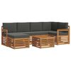 vidaXL Conjunto de sof&aacute;s de exterior 7 uds. Natural y Antracita