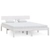 vidaXL Estructura de cama sin colch&oacute;n madera maciza blanco 160x200 cm