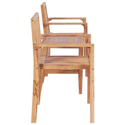 vidaXL Juego de mesa y sillas de jardín 3 piezas madera de teca maciza