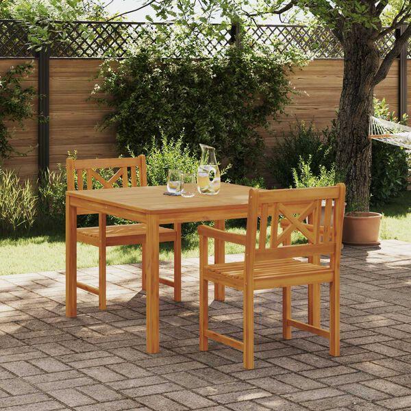 vidaXL Conjunto de Comedor de Jard&iacute;n 3 pcs Marr&oacute;n