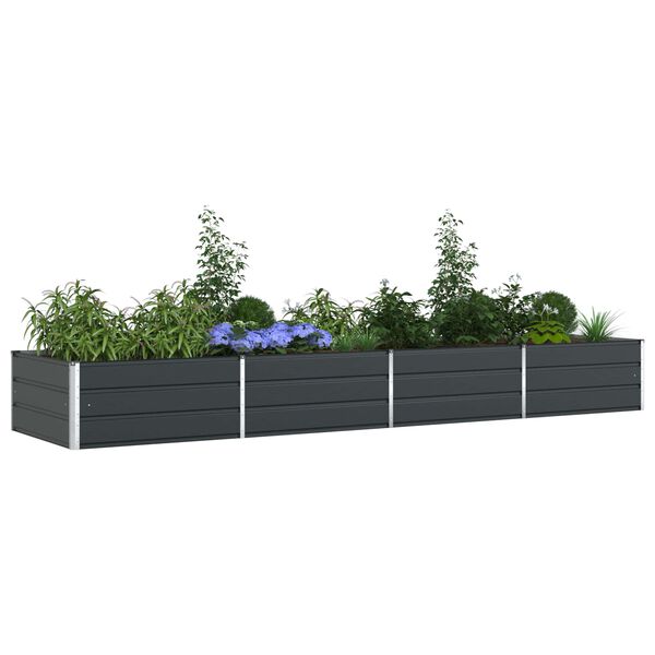 vidaXL Jardinera Antracita 195 x 100 x 45 cm Acero Galvanizado