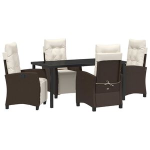 vidaXL Conjunto de Comedor de Jardín 5 pcs Marrón ratán sintético