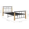 vidaXL Estructura de cama sin colch&oacute;n metal madera de roble 90x200 cm