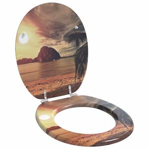 vidaXL Asiento de WC Naranja 44 x 38 cm Tablero de MDF