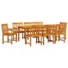 vidaXL Conjunto de Comedor de Jard&iacute;n 9 uds. Marr&oacute;n