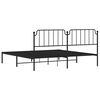 vidaXL Estructura cama sin colch&oacute;n con cabecero metal negro 193x203 cm