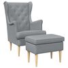 vidaXL Sill&oacute;n con Pouf 2 uds. Gris Claro Tela