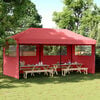 vidaXL Tienda de fiesta plegable Pop-Up 3 paredes laterales burdeos