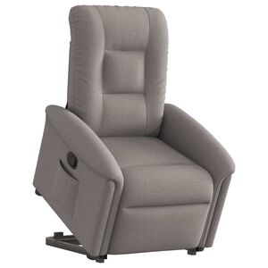 vidaXL Sill&oacute;n reclinable elevable tela gris taupe