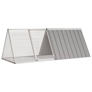 vidaXL Jaula para conejos acero galvanizado gris 201,5x80,5x71 cm