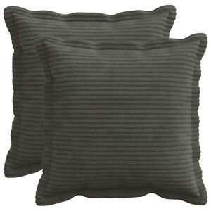 vidaXL Funda de almohada 2 uds. HOUTEN Gris antracita 30 x 30 cm pana