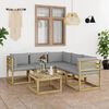 vidaXL Juego de muebles de jard&iacute;n 6 piezas con cojines gris