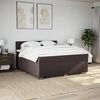 vidaXL Cama box spring con colch&oacute;n tela marr&oacute;n oscuro 180x200 cm