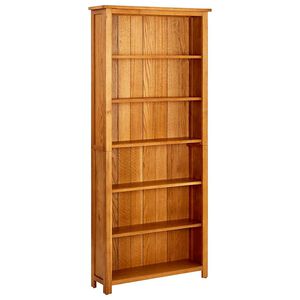 vidaX Estanter&iacute;a de 6 niveles de madera maciza de roble 80x22,5x180 cm