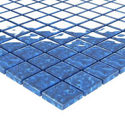 vidaXL Azulejos de mosaico 11 unidades vidrio azul 30x30 cm