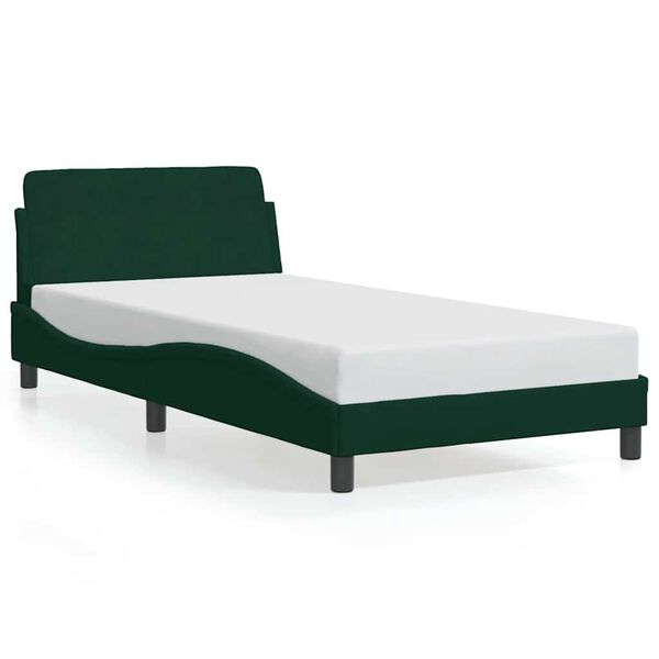 vidaXL Estructura de cama Dover terciopelo verde oscuro 100x200 cm