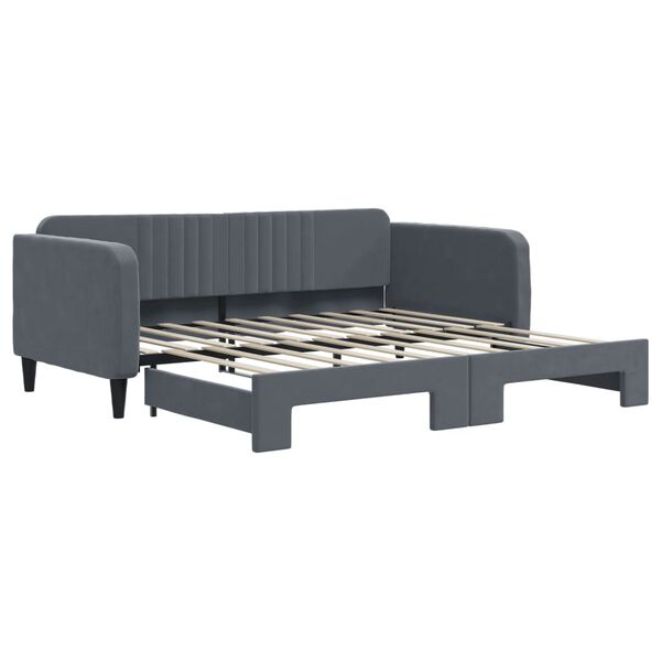 vidaXL Sof&aacute; cama nido terciopelo gris oscuro 90x190 cm
