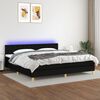 vidaXL Cama box spring con colch&oacute;n LED tela negro 200x200 cm