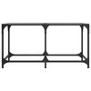 vidaXL Mesa de centro superficie de vidrio acero negra 78,5x40x40 cm