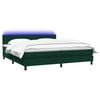 vidaXL Cama box spring con colch&oacute;n y LED terciopelo verde oscuro 180x220 cm
