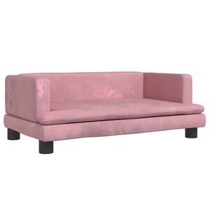 vidaXL Sof&aacute; para ni&ntilde;os de terciopelo rosa 80x45x30 cm