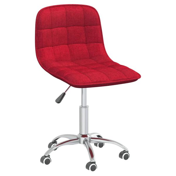 vidaXL Sillas de comedor giratorias 2 unidades tela rojo tinto