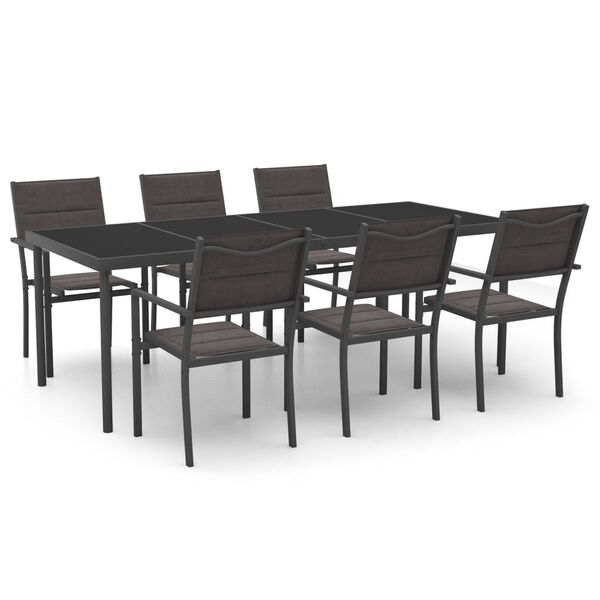 vidaXL Juego de comedor de jard&iacute;n 7 piezas acero