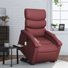 vidaXL Sill&oacute;n reclinable de masaje de pie cuero artificial rojo tinto