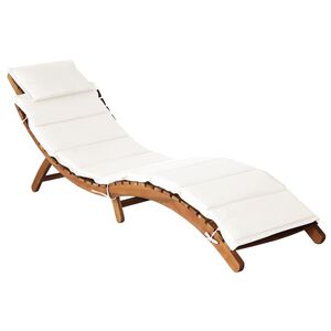 vidaXL Tumbonas Madera de Acacia S&oacute;lida Crema